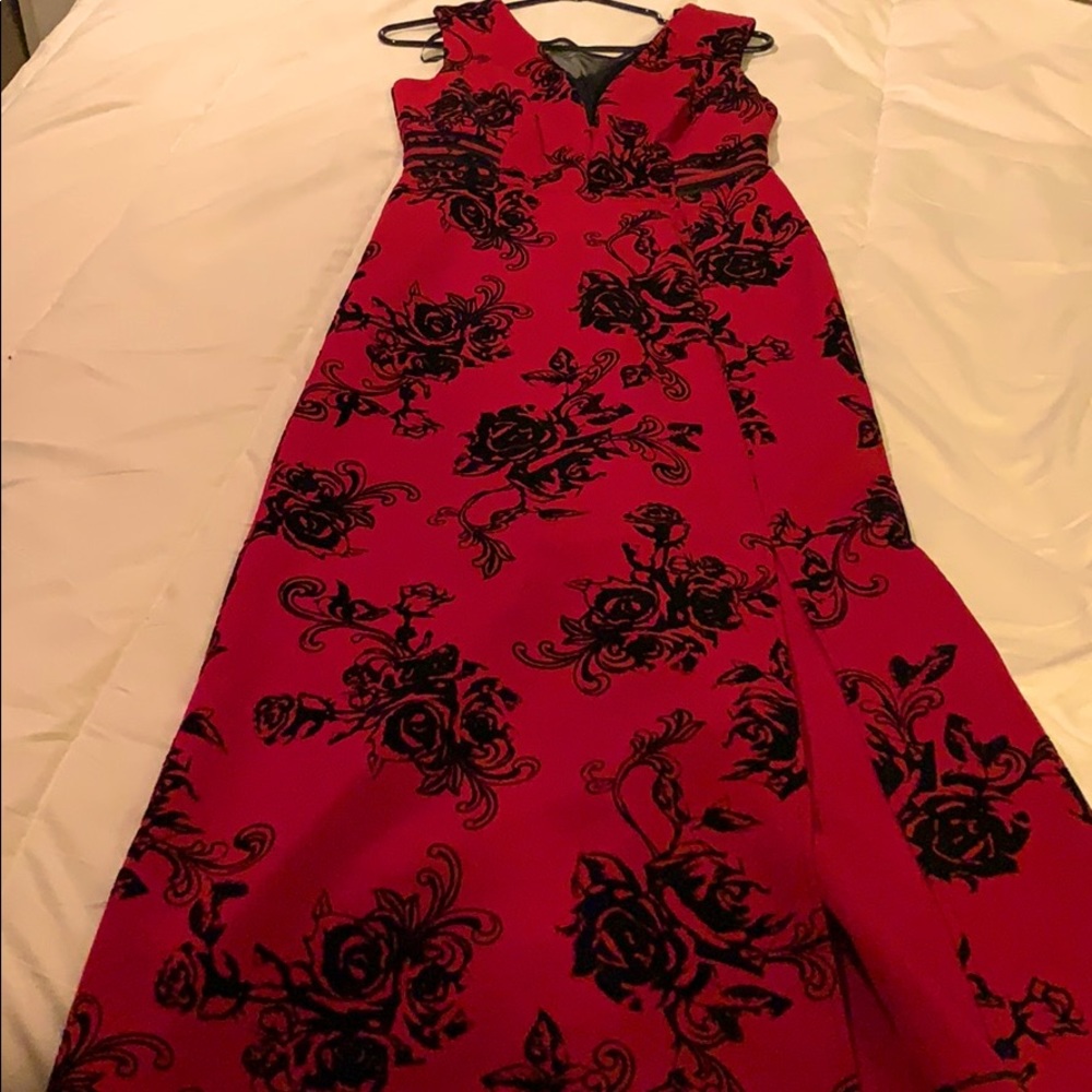Red and Black Long Dress